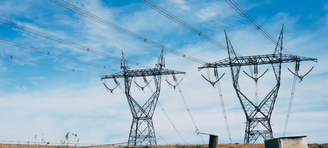 Power lines in outback