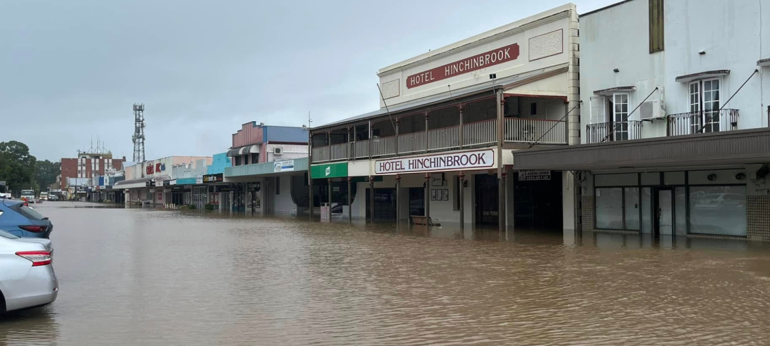 North Queensland Flooding 2025, Ingham street in flooding.