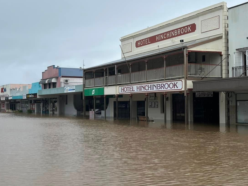 North Queensland Flooding 2025, Ingham street in flooding.